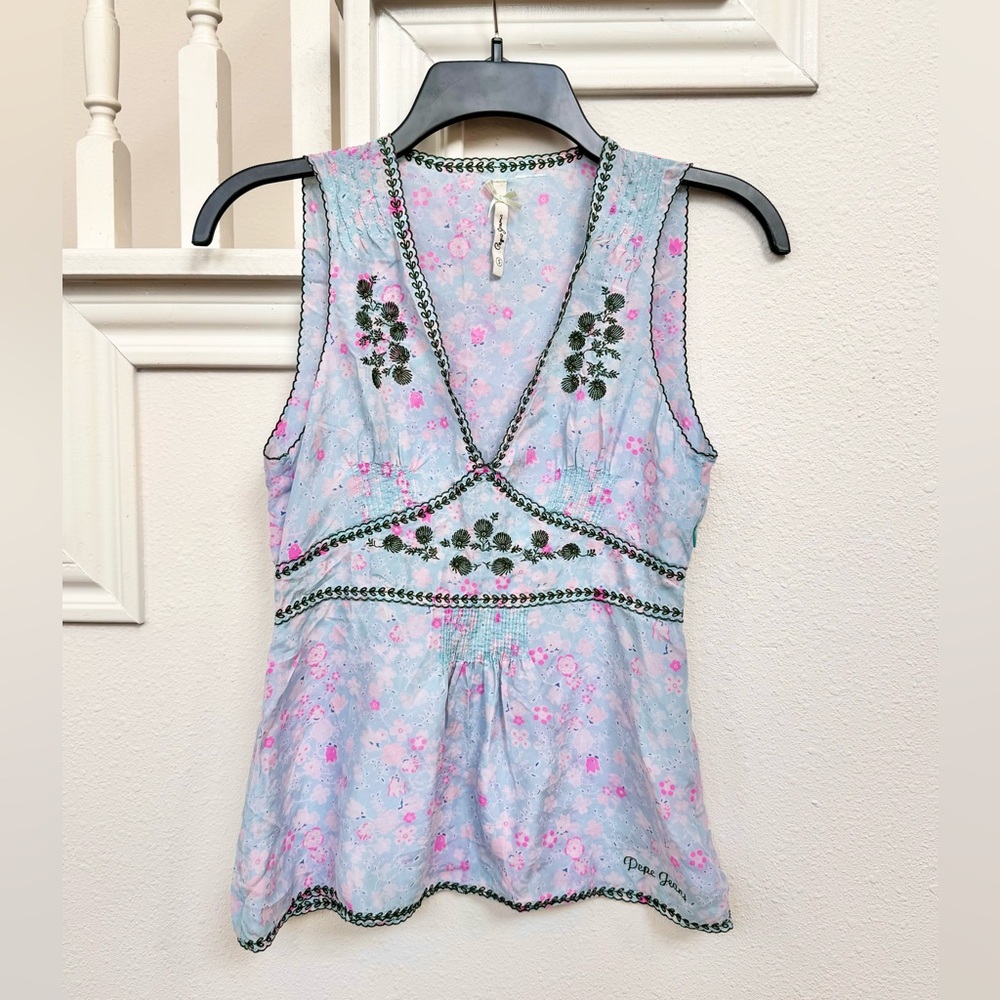 Pepe Jeans Embroidered Satin Top size S